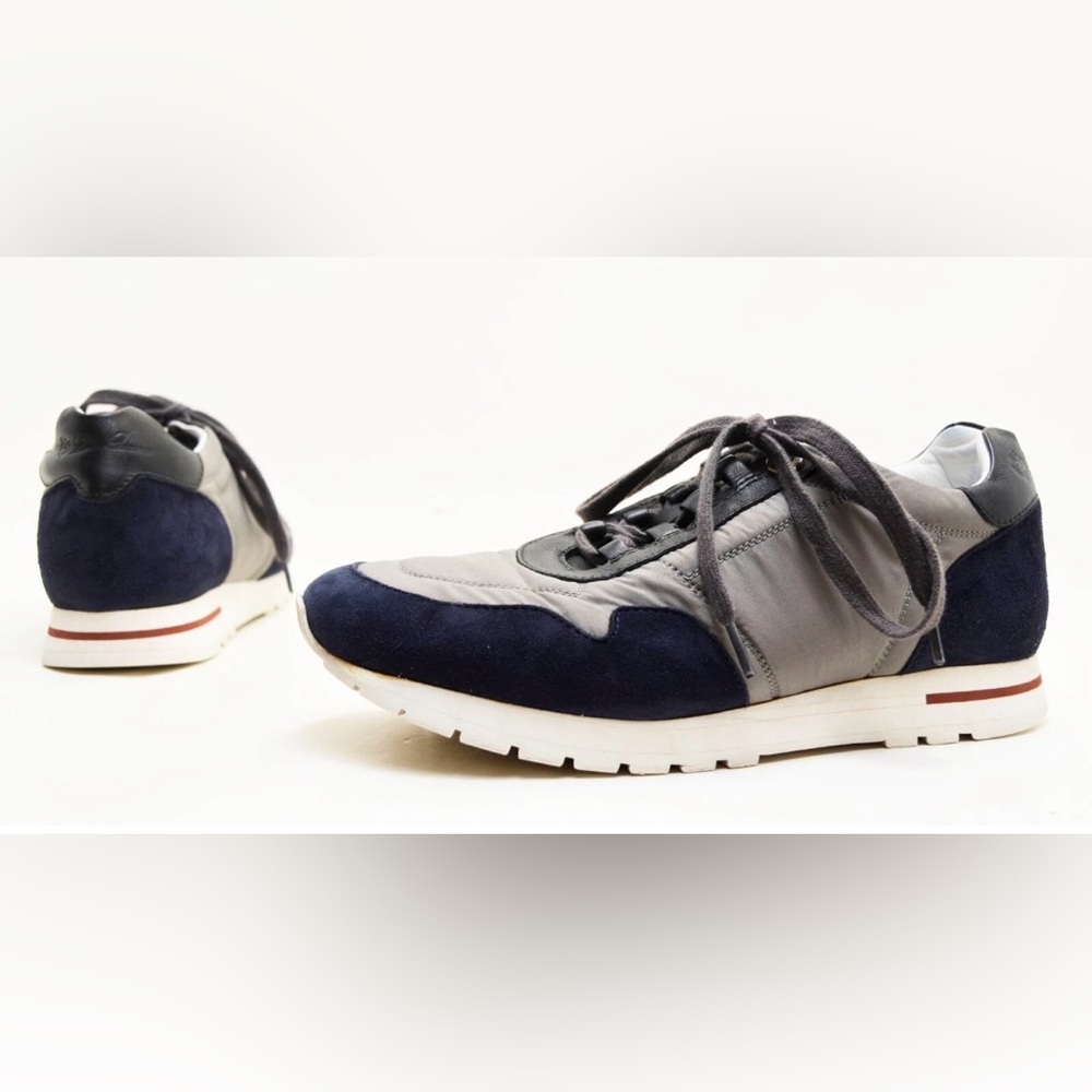 🔥100% Authentic Loro Piana Grey suede and nylon trainers - size EU40.5/US 10.5 🔥